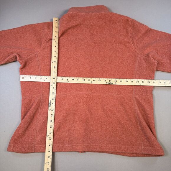LL Bean Sweater Fleece Jacket Womens 2X Plus Peach Heather Full Zip Pockets - Picture 6 of 6